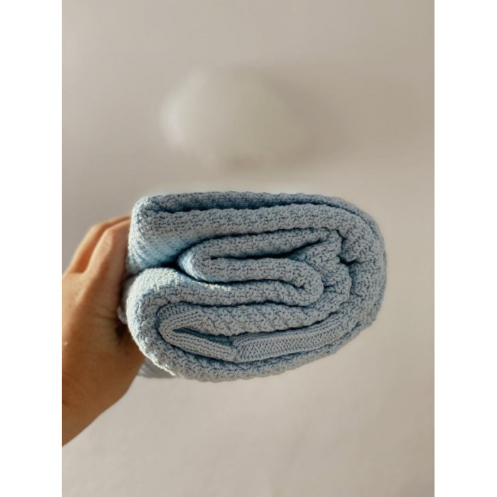 MANTA ALGODON ORGANICO CELESTE