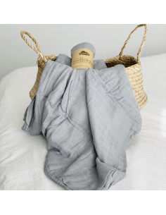 MUSELINA ALGODON BAMBU GRIS