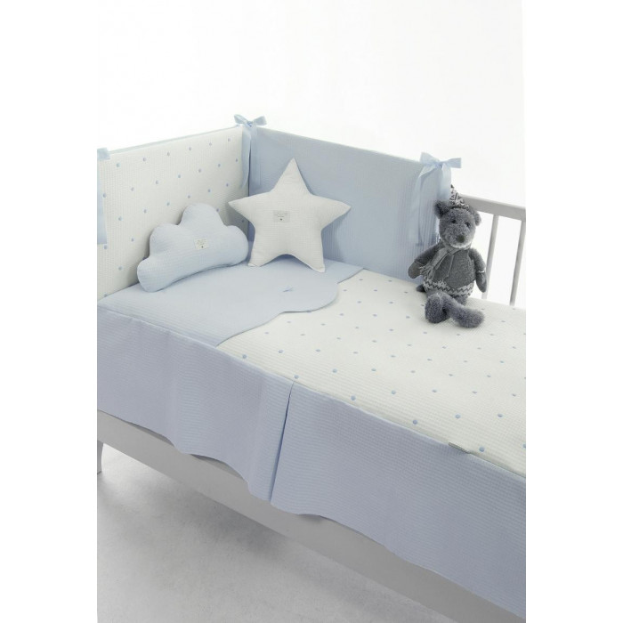 EDREDÓN + PROTECTOR BOPI AZUL BLANCO...