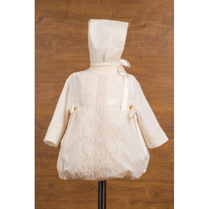 PELELE M/L+GORRO PLUMETI PUNTILLA BEIG