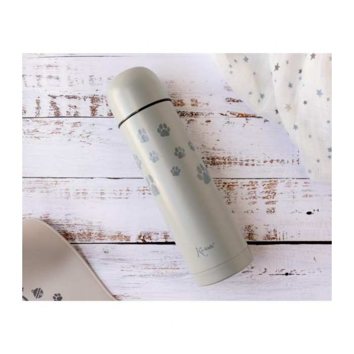 TERMO LIQUIDOS 500ML GRIS HUELLAS KIO