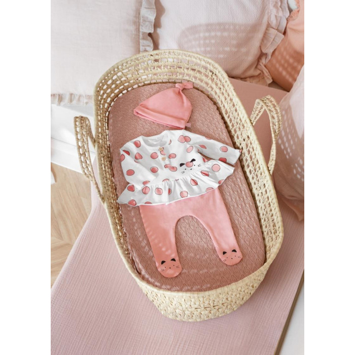 CONJ.2P ALGODON M/L+GORRITO LUNAR CORAL