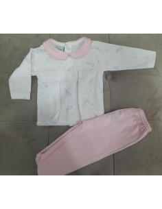 CONJ.2P ALGODON M/L PECES ROSA