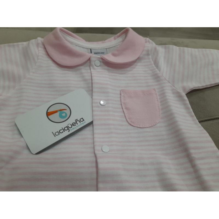PELELE ALGODON M/L RAYAS ROSA
