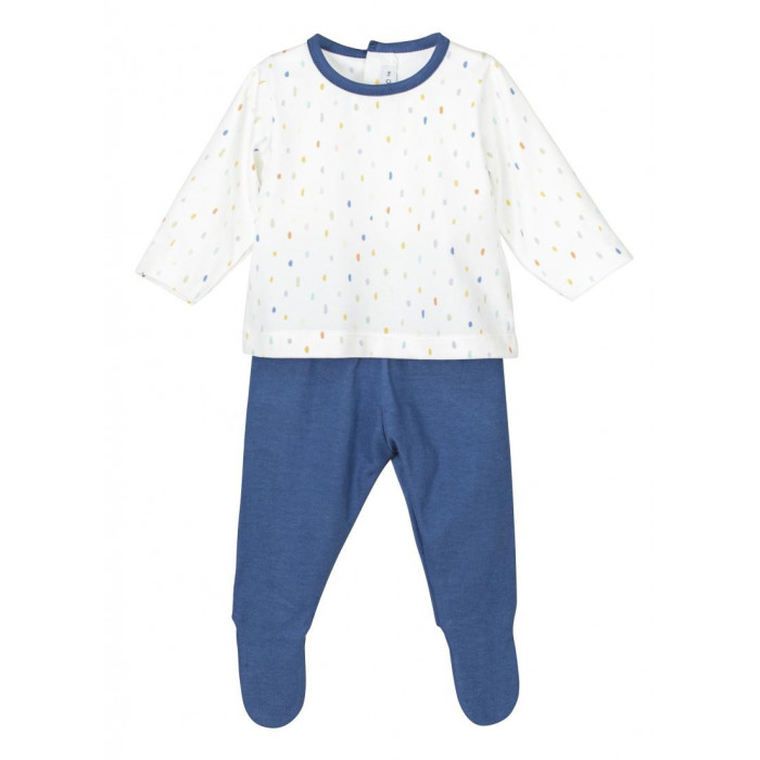 CONJ.2P ALGODON M/L GARTI AZUL VAQUERO