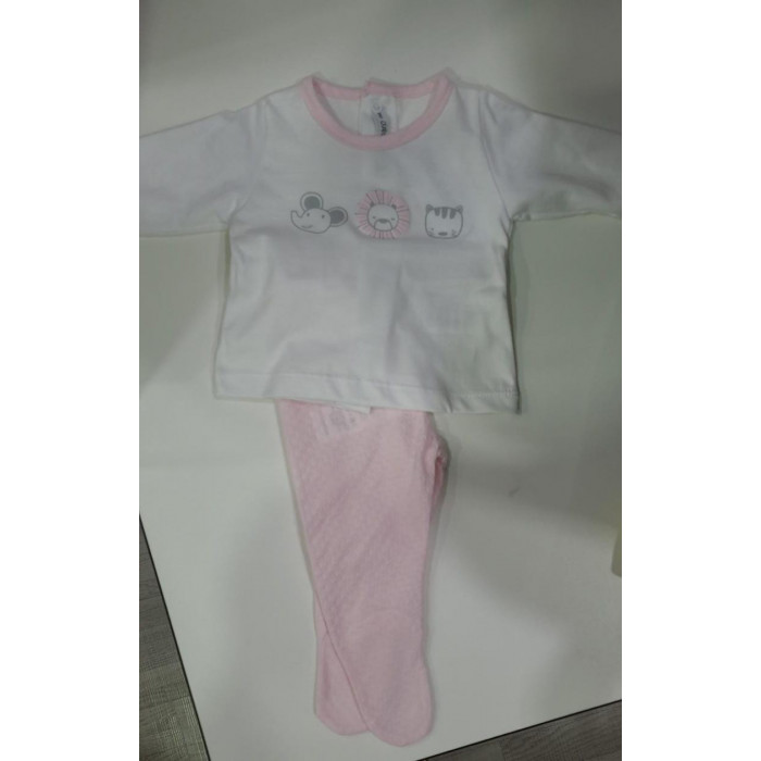 CONJ.2P ALGODON M/L CALDE ROSA