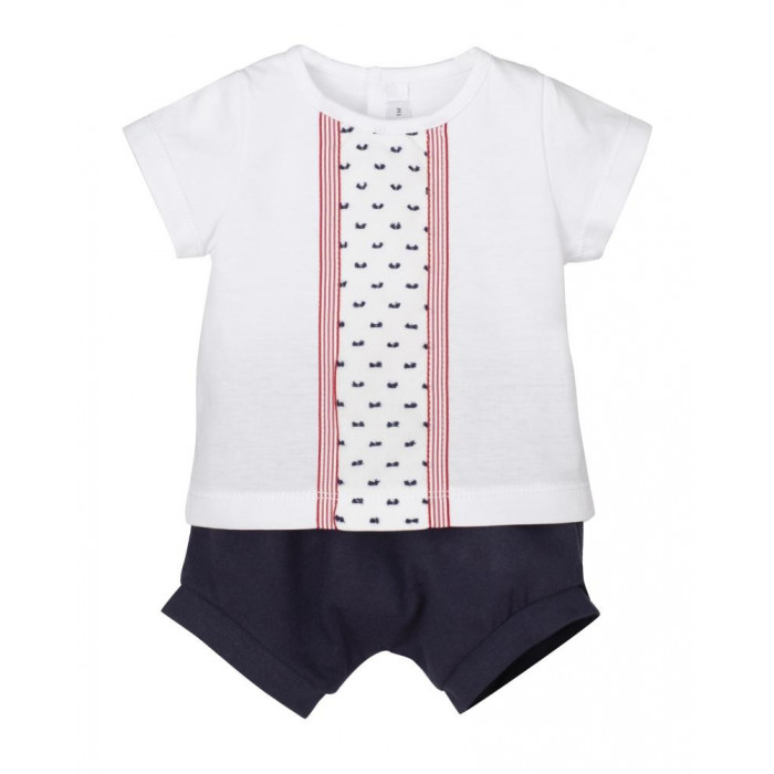 CONJ.2P ALGODON M/C CATE MARINO ROJO