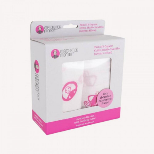 PACK 2 MUSELINAS MONKEY ROSA