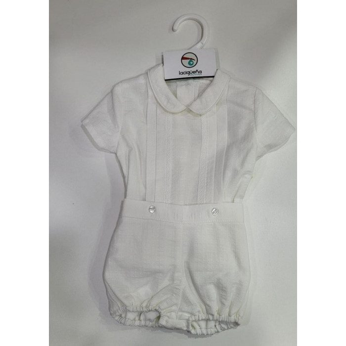 CAMISA M/C+RANITA BASTISTA ARRUGADA BEIG
