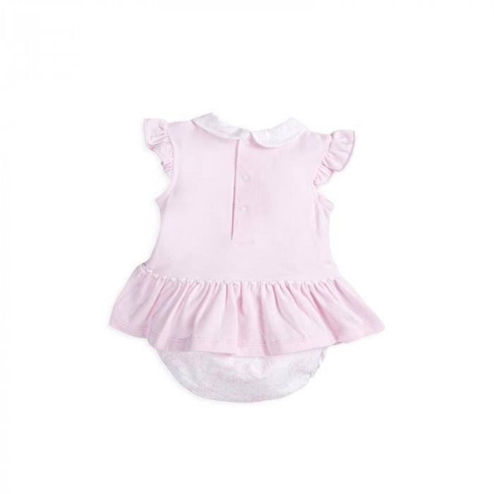 VESTIDO S/M ALGODON ROSA+BRAGA FLORES...