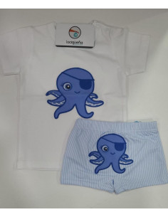 CAMISETA M/C+BAÑADOR PULPO...