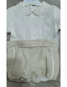 CAMISA M/C LINO BEIG+RANITA...