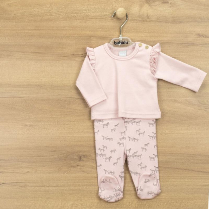 CONJ.2P ALGODON M/L CEBRAS ROSA