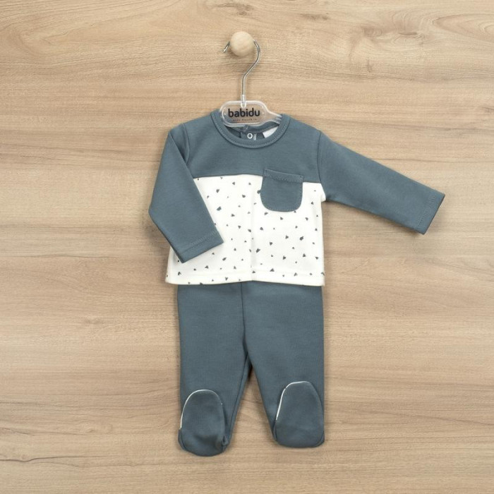 CONJ.2P ALGODON M/L VAINILLA AZUL