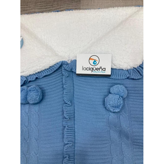 SACO NANA LANA 2 POMPOM CELESTE...