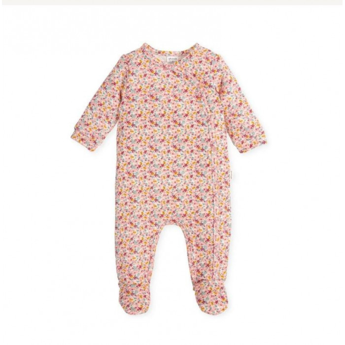 PELELE ACOLCHADO CRUZADO FLORES ROSA