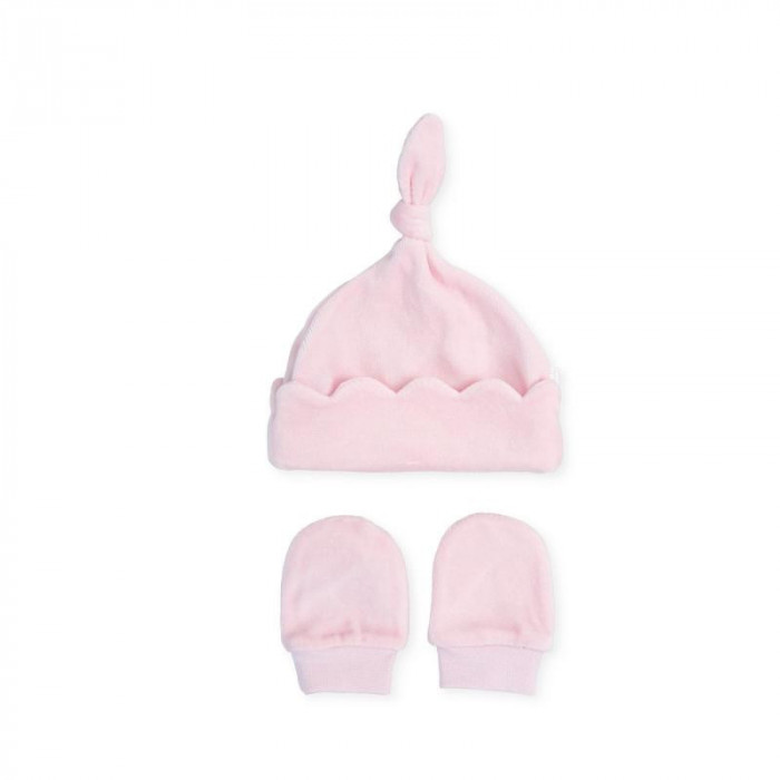 SET GORRITO+MANOPLAS TUNDO NUDO ROSA