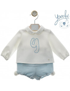 SUDADERA BEIG Y CELESTE CON...