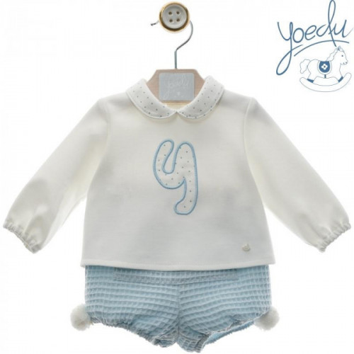 SUDADERA BEIG Y CELESTE CON...