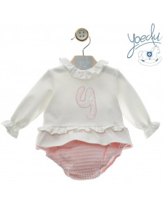 SUDADERA BEIG Y ROSA CON...