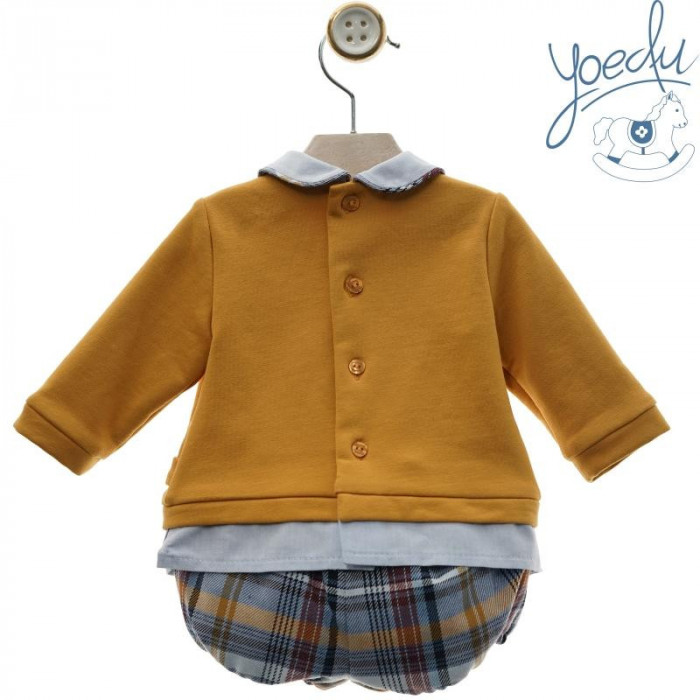 SUDADERA MOSTAZA+RANITA CUADROS CTE