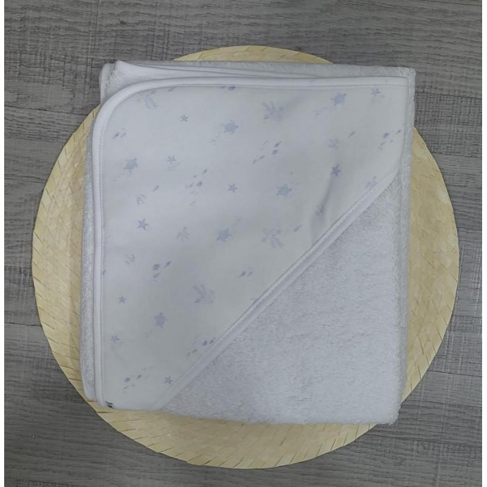 CAPA BAÑO MAXI TURTLE BLANCO AZUL BABIDU
