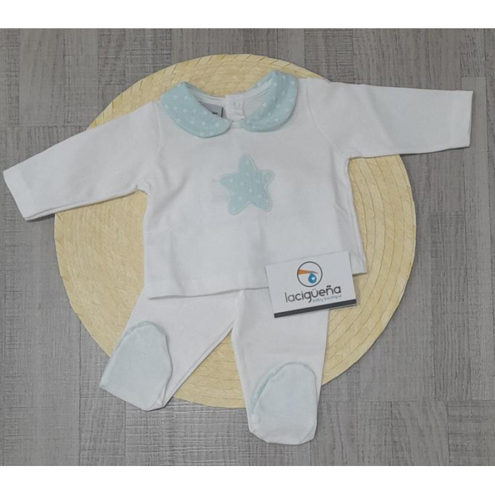 CONJ.2P ALGODON M/L BLANCO ESTRELLA...