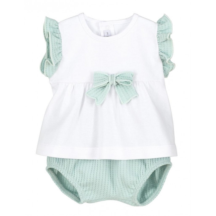 CONJ.2P S/M ALGODON VOLANTE LAZO VERDE