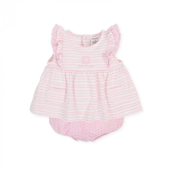 VESTIDO S/M+BRAGA ALGODON ANCLA RAYAS...