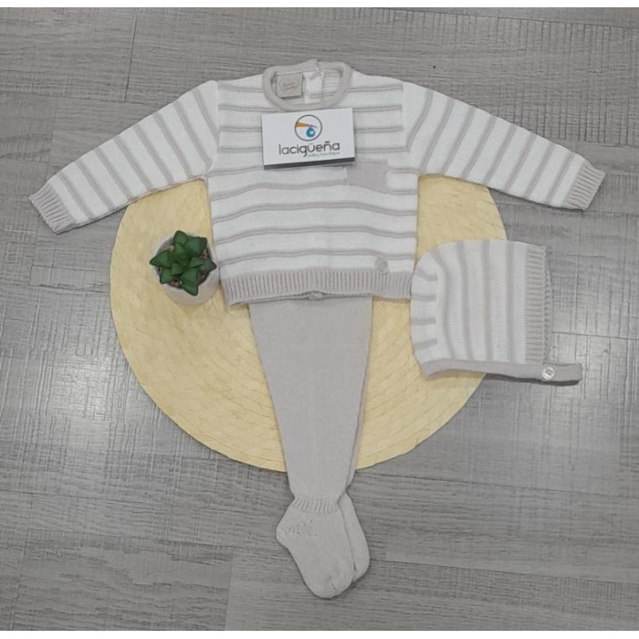 CONJ.3P HILO M/L RAYAS BOLSILLO...