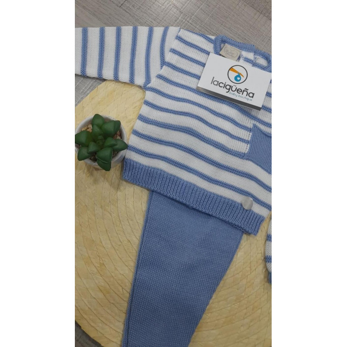 CONJ.3P HILO M/L RAYAS BOLSILLO...