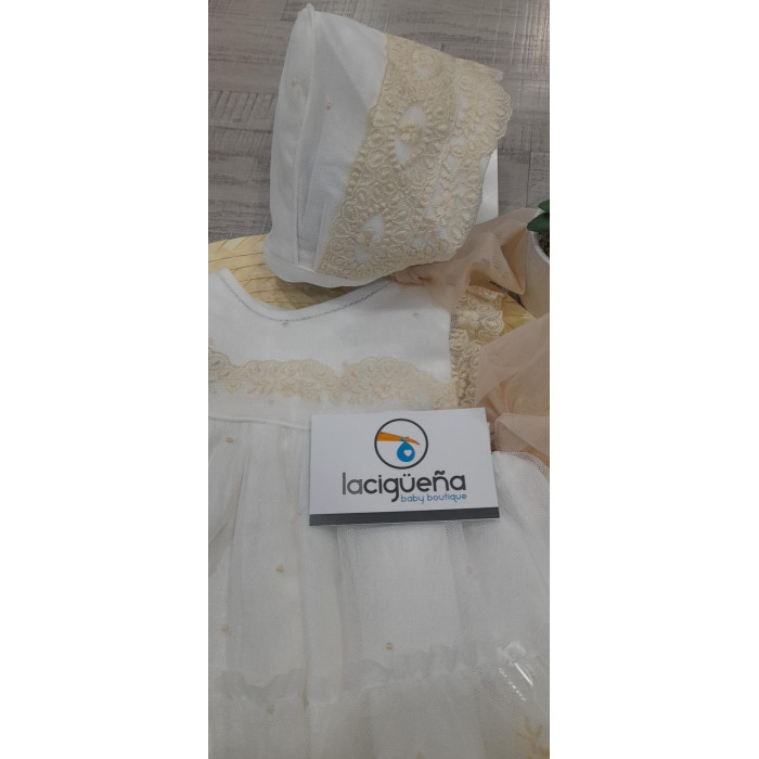 VESTIDO S/M+BRAGA+GORRO JAZMIN BEIG