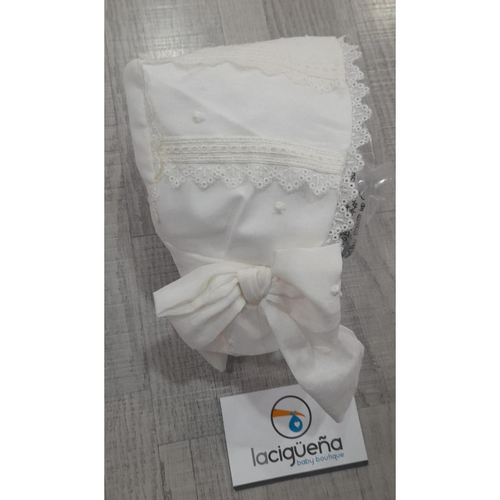 VESTIDO+BRAGA+GORRO PLUMETI LINO BEIG...