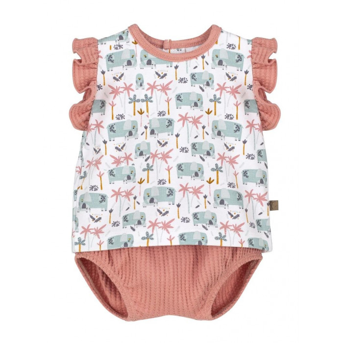 CONJ.2P ALGODON S/M ELEFANTES ROSA EMP