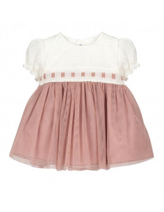 VESTIDO M/C+GORRO TUL ROSA...