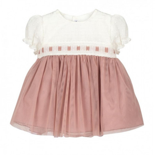 VESTIDO M/C+GORRO TUL ROSA...