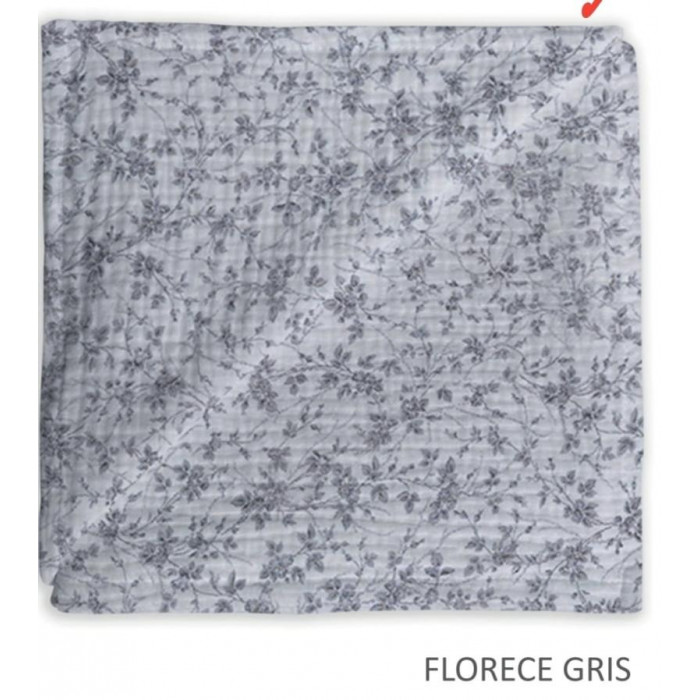 MUSELINA BAMBU FLORECE GRIS