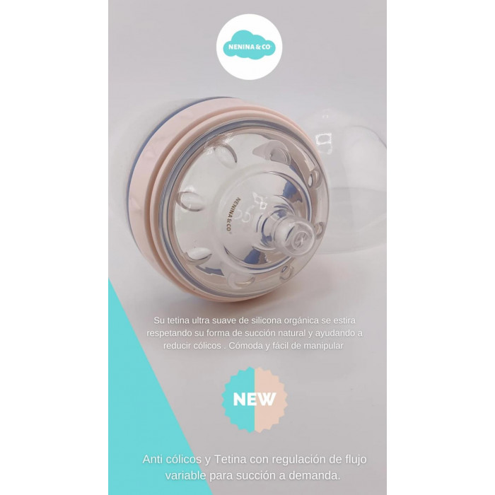 BIBERON ANTICOLICO 240ML SILICONA ROSA