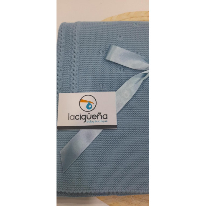 CHAL LANA TRENZA LISO AZUL NUBE