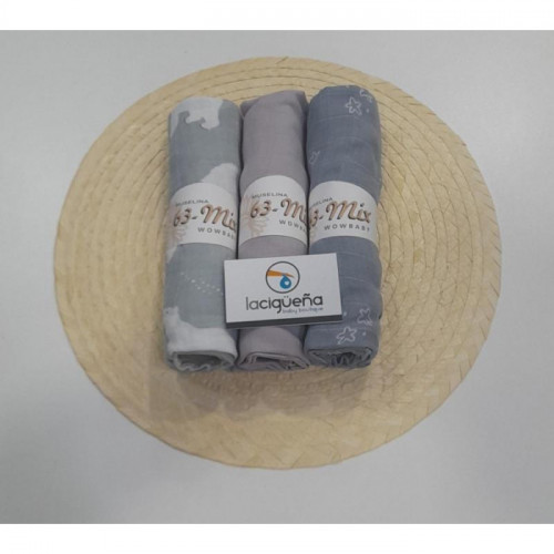 PACK 3 GASAS LISO AZUL...