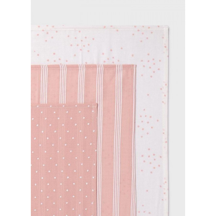 PACK 3 GASAS ALGODON ROSA 60*60 MAYORAL