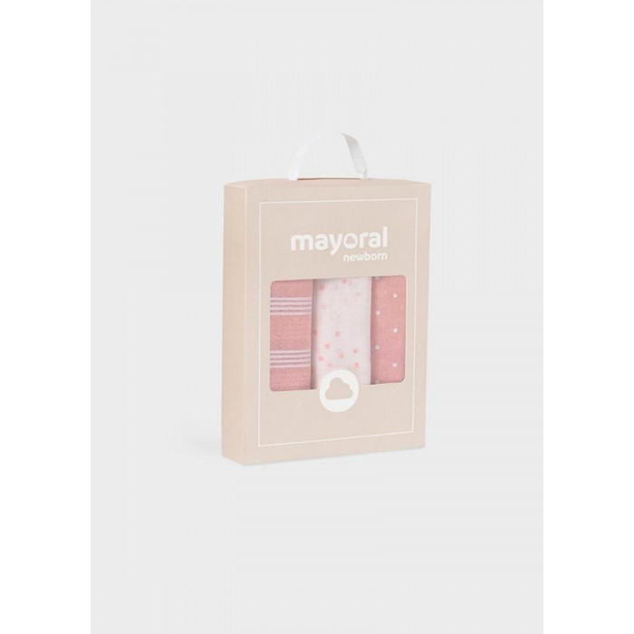 PACK 3 GASAS ALGODON ROSA 60*60 MAYORAL