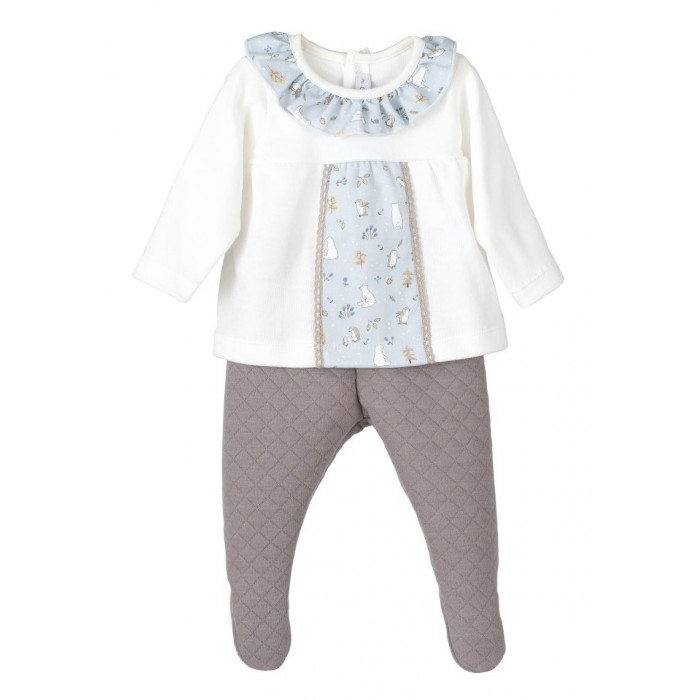 JERSEY+ POLAINA BAYONA GRIS TOPO NIÑA