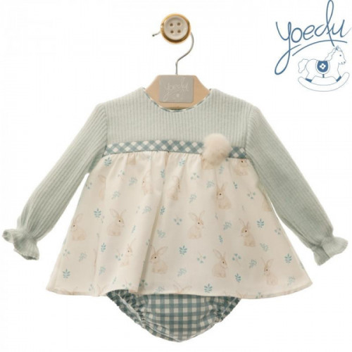 VESTIDO M/L CONEJITOS+BRAGA...