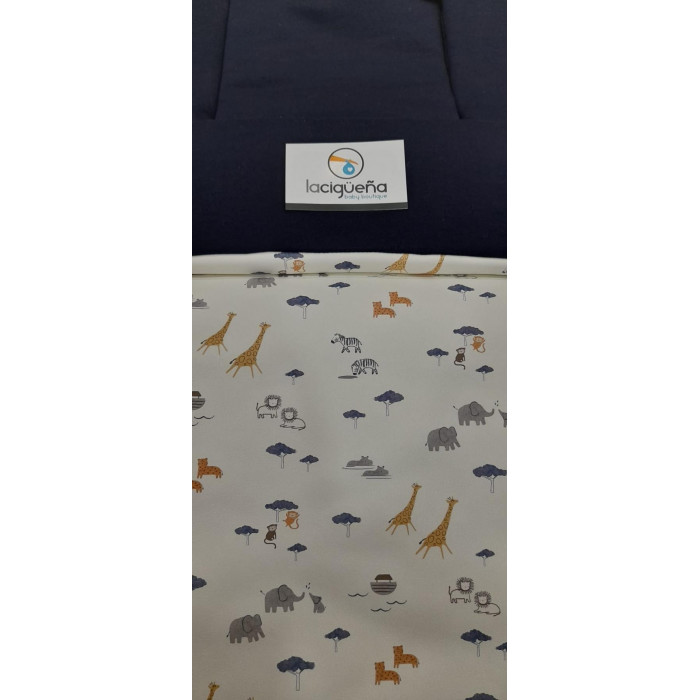 SACO SILLA PIEL AFRICA ESTAMPADO MARINO
