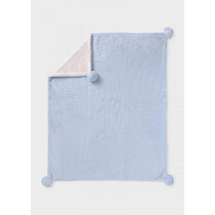 MANTA PELITO POM POM CELESTE