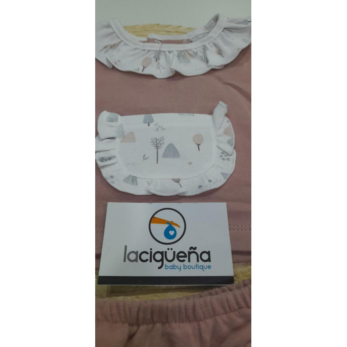 SUDADERA + BRAGA CON VOLANTES TINY ROSA