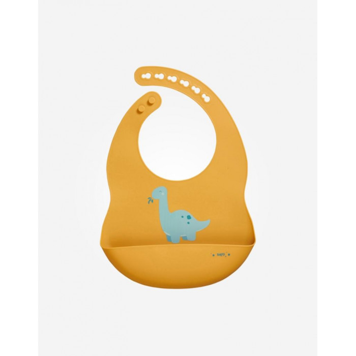 BABERO SILICONA DINOSAURIO MOSTAZA SARO
