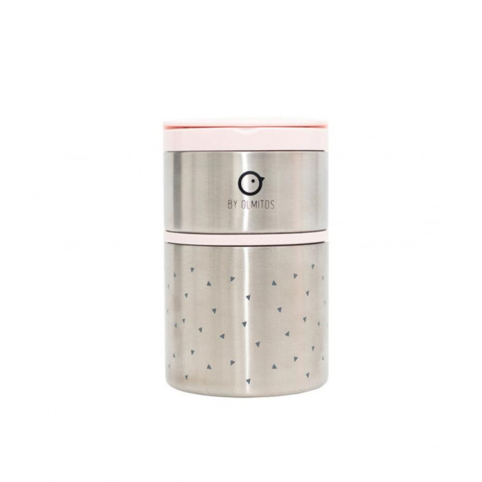 TERMO SOLIDOS 820ML ACERO TRIANGLES ROSA