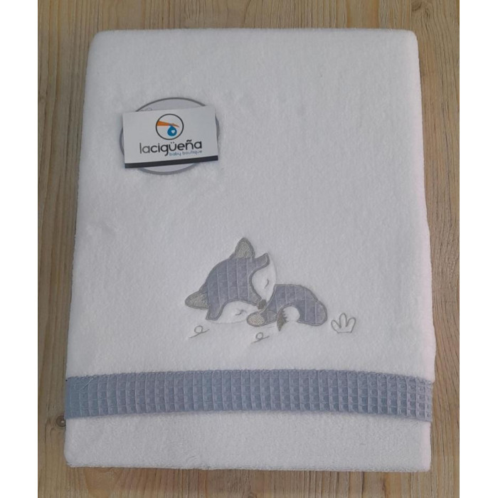 JUEGO SABANAS CUNA MICROLINA ZORRO AZUL